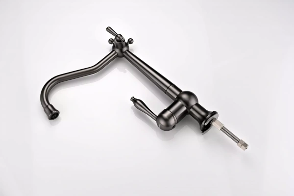 Смеситель для кухни Paulmark Retro Re213226-GM, вороненая сталь